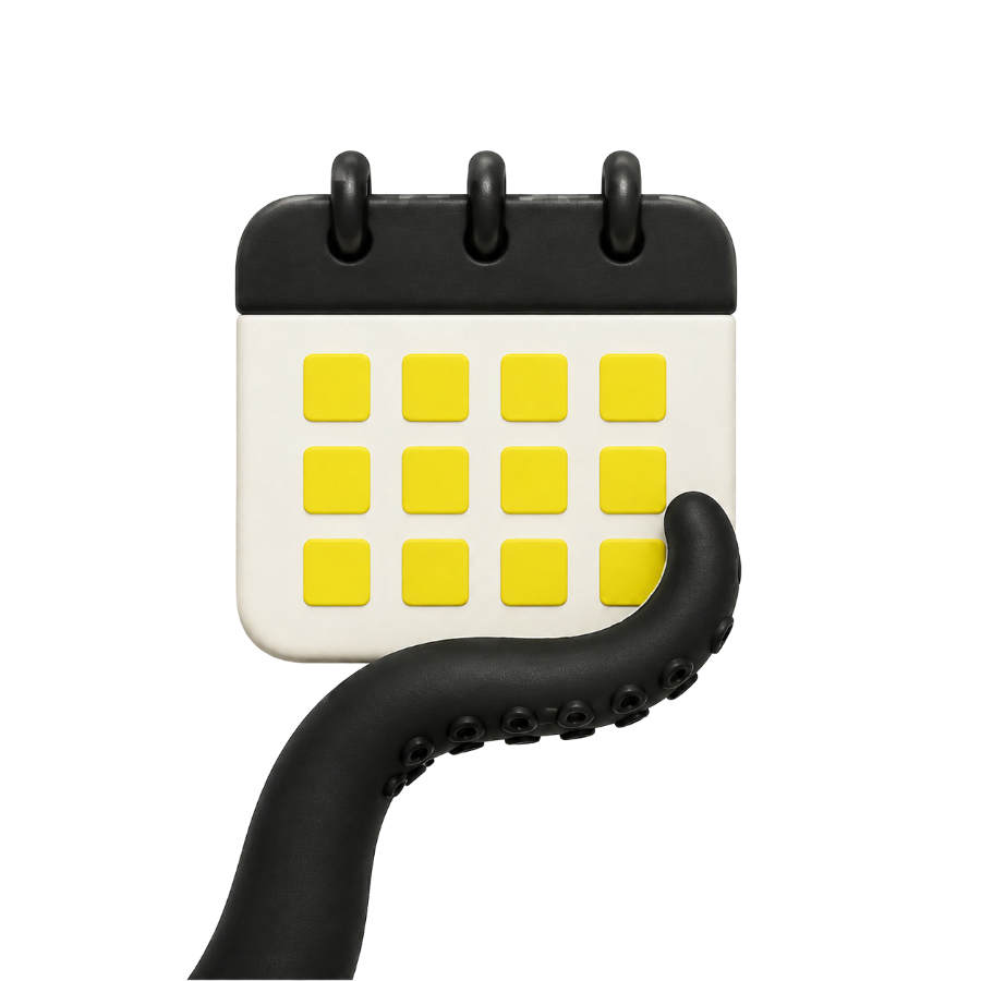 Grippi met een kalender